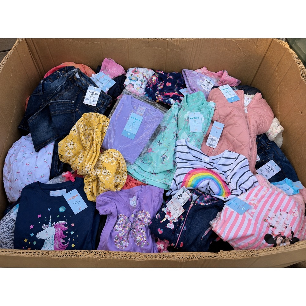 50 Pcs Childrens Clothing Lot Target Amazon Mixed Brands Boys Girls Bundle NWT
